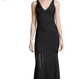 Long Herve Leger bandage dress